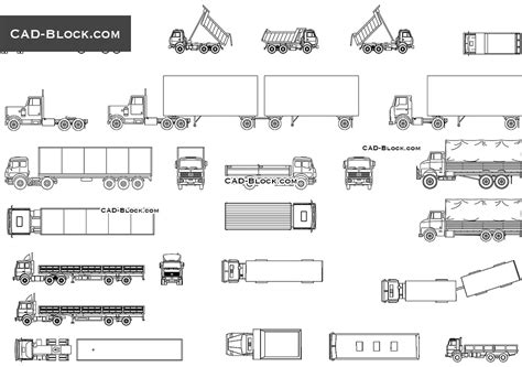 2d autocad truck blocks.